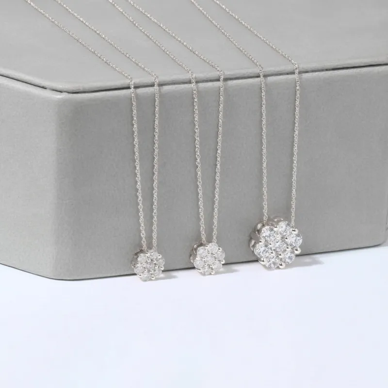 1/5ct-1ct TDW Diamond Cluster Pendant Necklace in 10k Gold by De Couer sold by Zulily