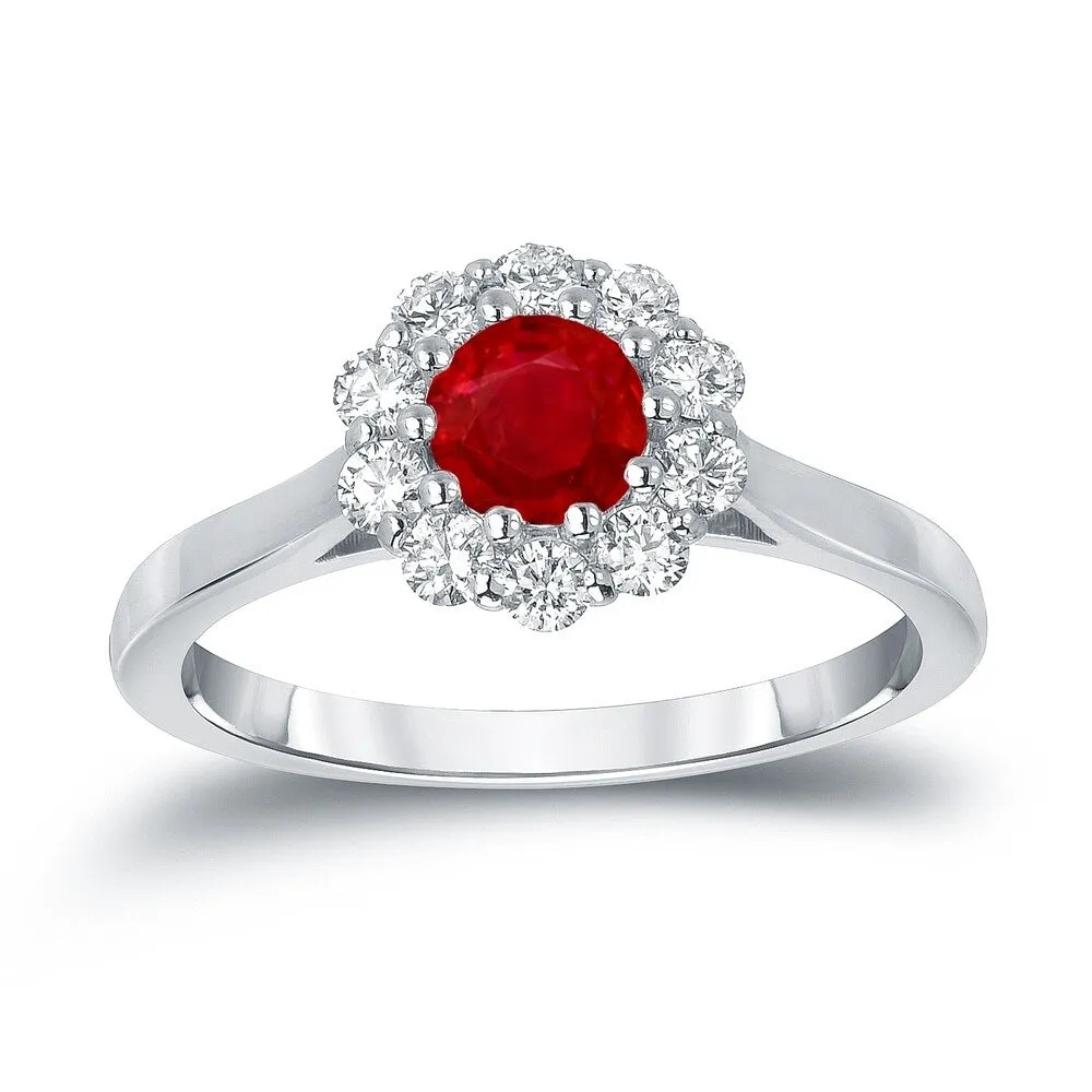 Women's Amethyst and Diamond Sparkle Ring in 10K White Gold sold by Zulily product image thumbnail 2