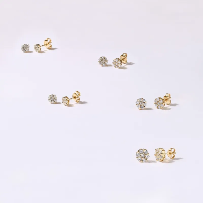 1/5ct-2ct TDW Diamond Cluster Stud Earrings in 10k Gold by De Couer sold by Zulily