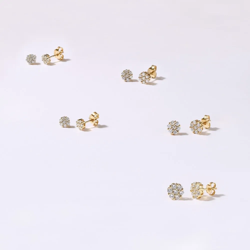 1/5ct-2ct TDW Diamond Cluster Stud Earrings in 10k Gold by De Couer sold by Zulily