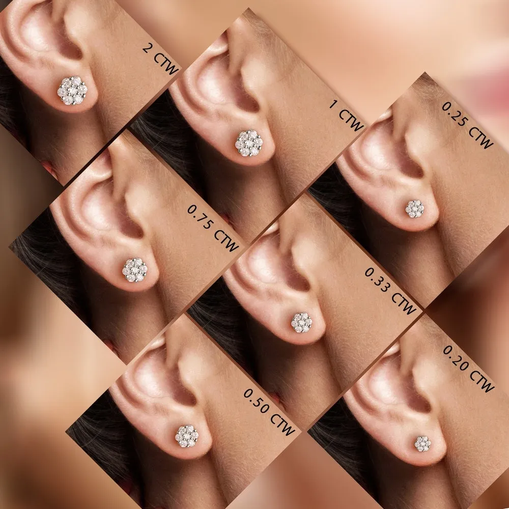 1/5ct-2ct TDW Diamond Cluster Stud Earrings in 10k Gold by De Couer sold by Zulily product image thumbnail 3