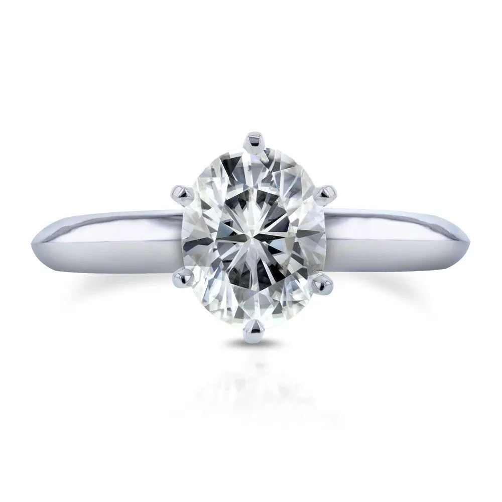 Annello by Kobelli 14k White Gold 1 1/2ct Oval Moissanite Solitaire Engagement Ring sold by Zulily product image thumbnail 2