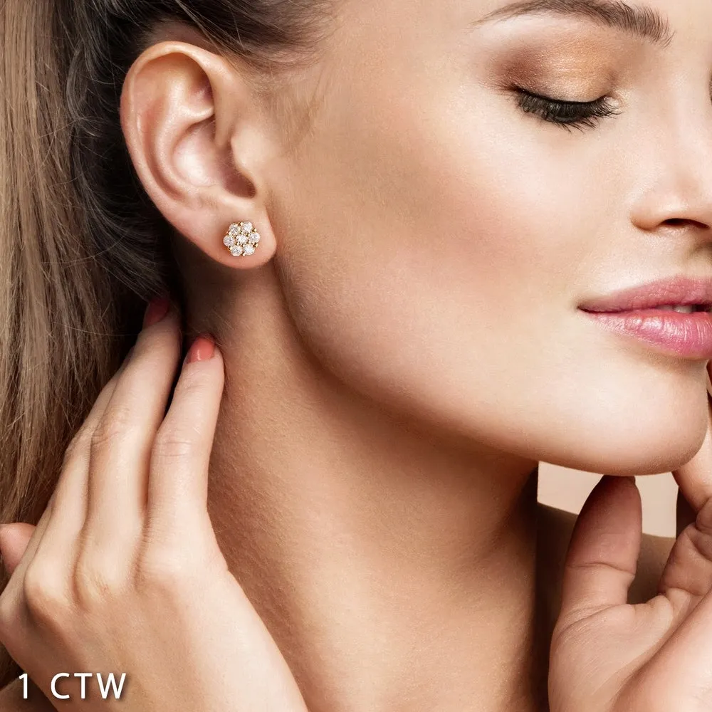 1/5ct-2ct TDW Diamond Cluster Stud Earrings in 10k Gold by De Couer sold by Zulily product image thumbnail 4