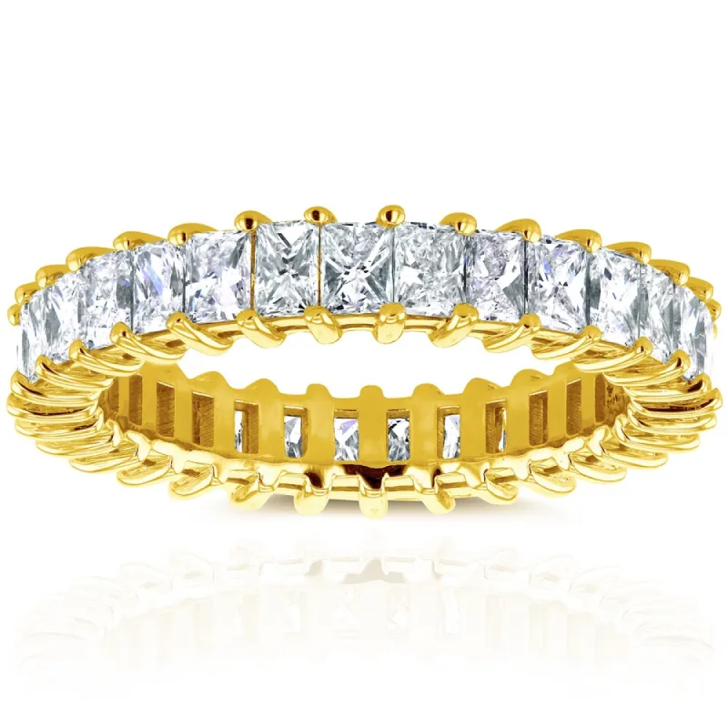 Annello by Kobelli 14k Yellow Gold 3 4/5ct TDW Princess Baguette Diamond Eternity Band sold by Zulily