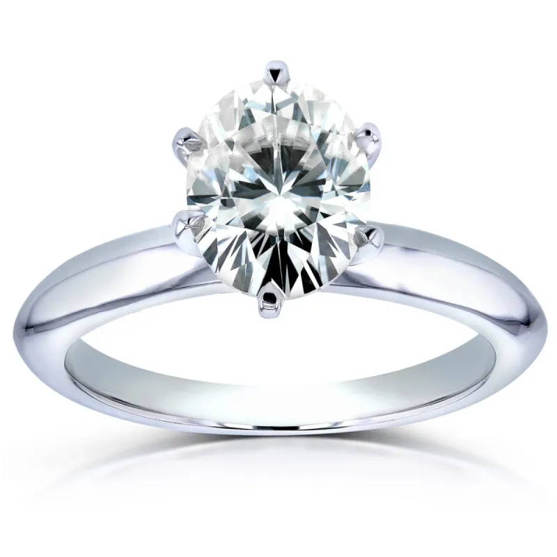 Annello by Kobelli 14k White Gold 1 1/2ct Oval Moissanite Solitaire Engagement Ring sold by Zulily