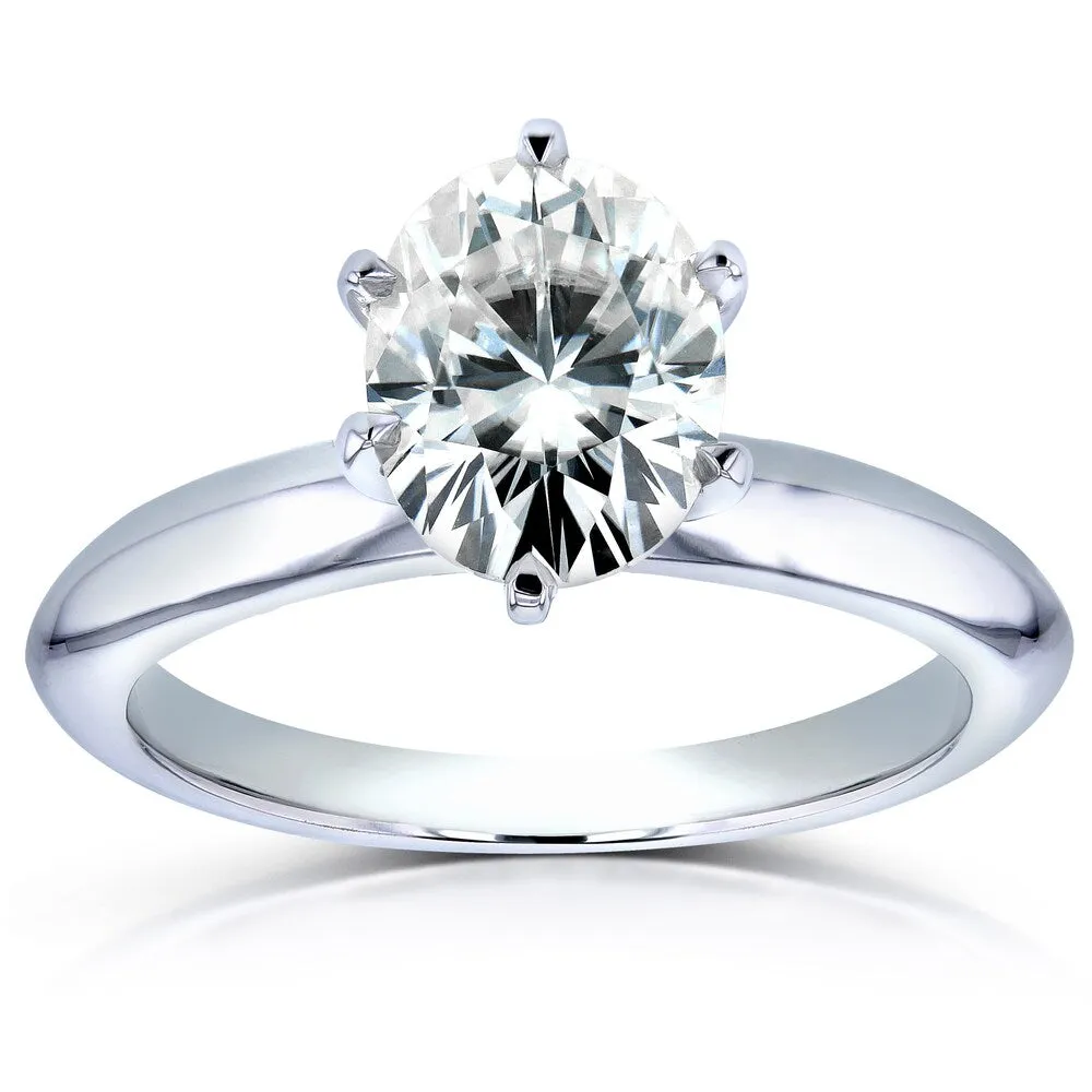 Annello by Kobelli 14k White Gold 1 1/2ct Oval Moissanite Solitaire Engagement Ring sold by Zulily