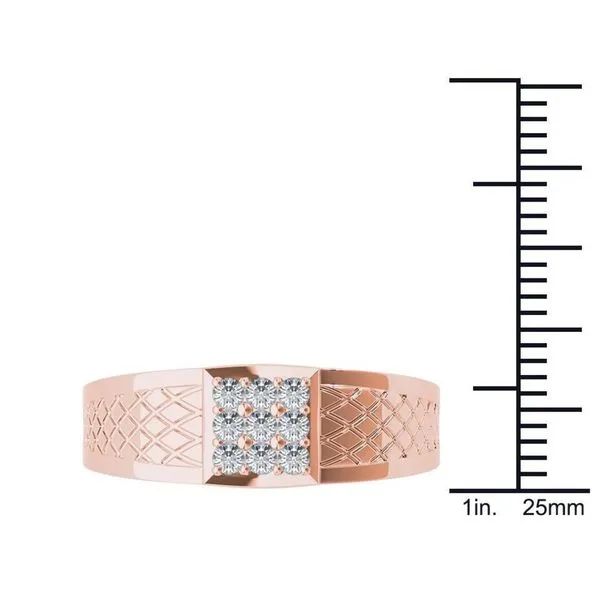 De Couer IGI Certified 10k Rose Gold 1/3ct TDW Diamond Men's Cluster Ring sold by Zulily product image thumbnail 5