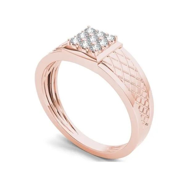 De Couer IGI Certified 10k Rose Gold 1/3ct TDW Diamond Men's Cluster Ring sold by Zulily product image thumbnail 3