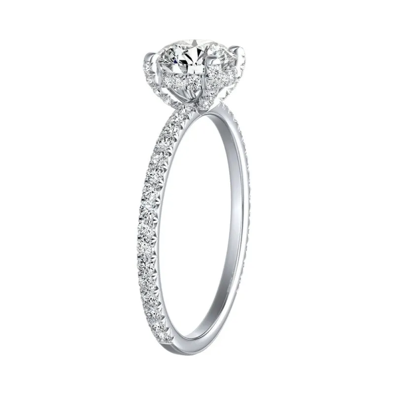 Auriya 14k Gold Classic 3/4ct Moissanite and Diamond Engagement Ring 1/3ctw sold by Zulily