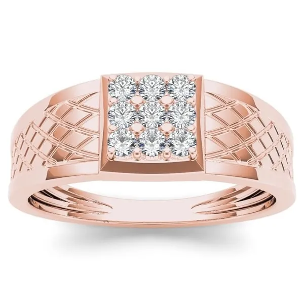 De Couer IGI Certified 10k Rose Gold 1/3ct TDW Diamond Men's Cluster Ring sold by Zulily