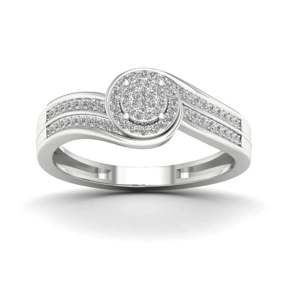 De Couer 1/5ct TDW Diamond Bypass Engagement Ring - White sold by Zulily