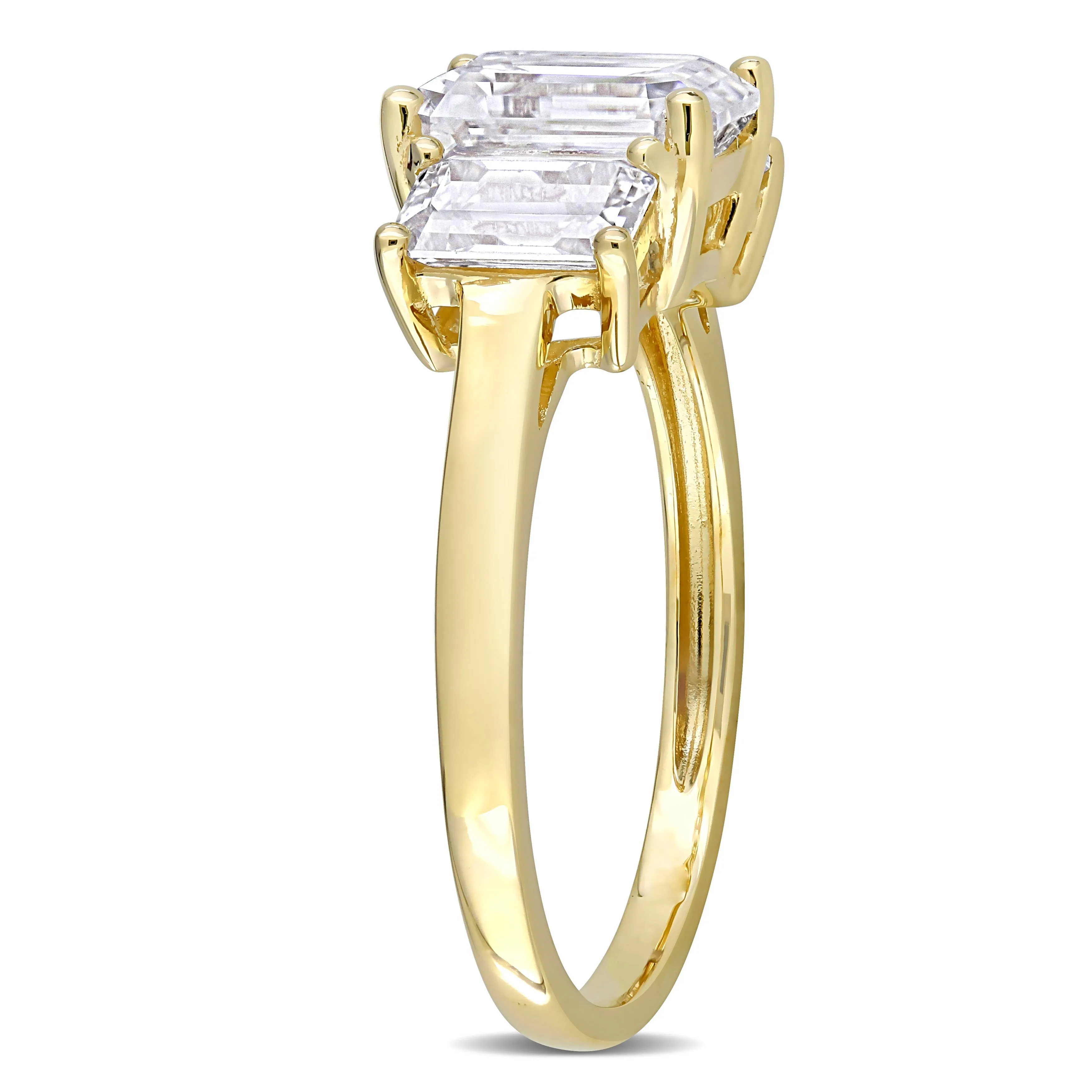 Miadora 2 3/4ct DEW Octagon Created Moissanite 3-Stone Engagement Ring in 10k Yellow Gold sold by Zulily product image thumbnail 2