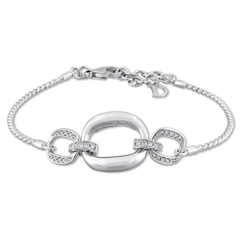 Miadora Signature Collection 18k White Gold 1/6ct TDW Diamond Interlinked Bracelet made by Zulily