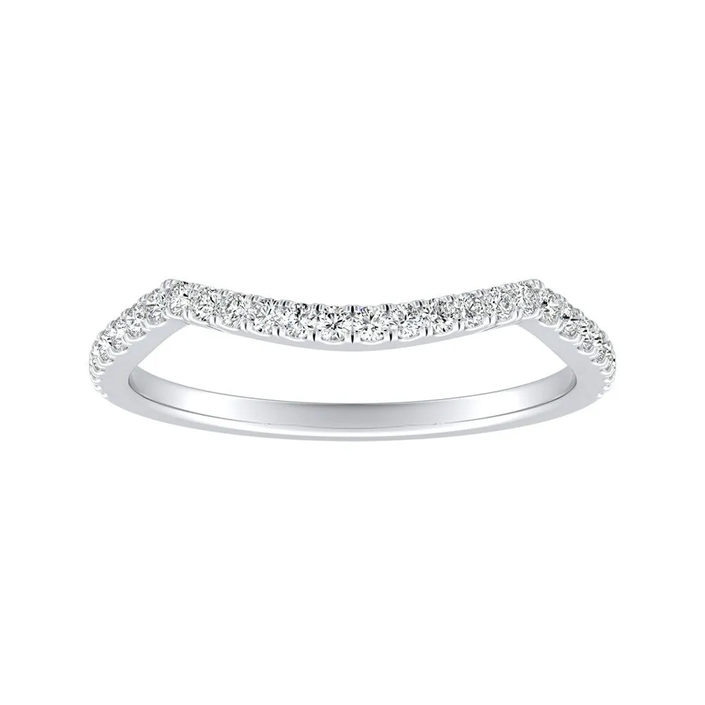 Auriya Platinum 1/6ctw Curved Diamond Wedding Band sold by Zulily