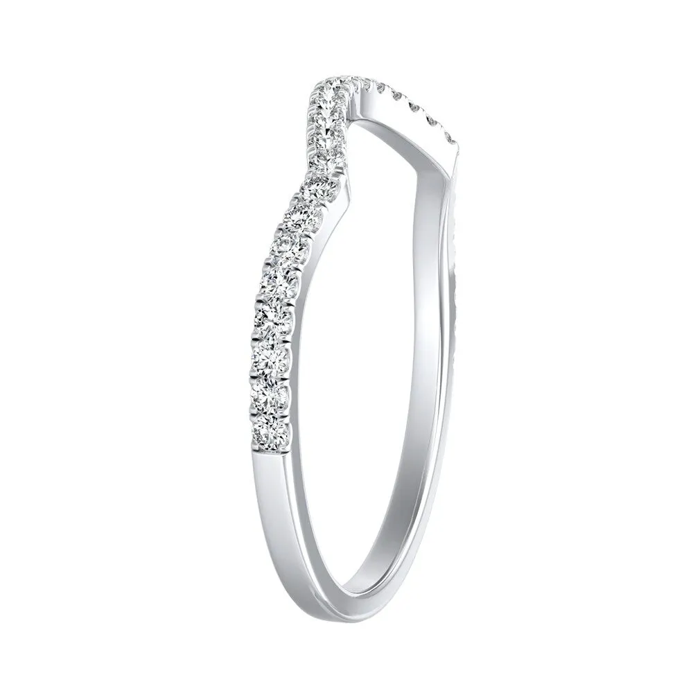 Auriya Platinum 1/6ctw Curved Diamond Wedding Band sold by Zulily product image thumbnail 2
