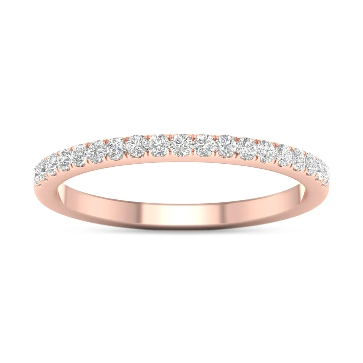 De Couer IGI Certified 14k Rose Gold 1/4ct TDW Women Wedding Band sold by Zulily product image thumbnail 5