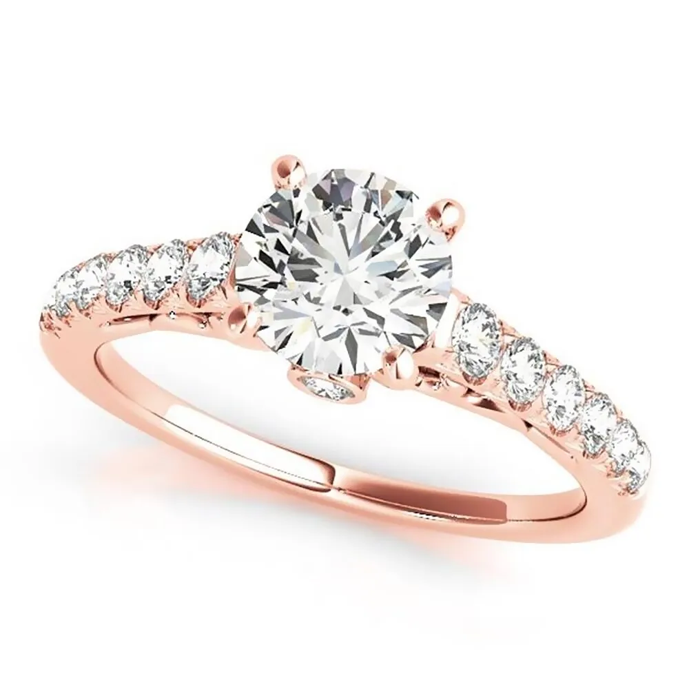 Auriya Classic 1 carat Moissanite and Diamond Engagement Ring 3/8ctw 14K Gold sold by Zulily product image thumbnail 3