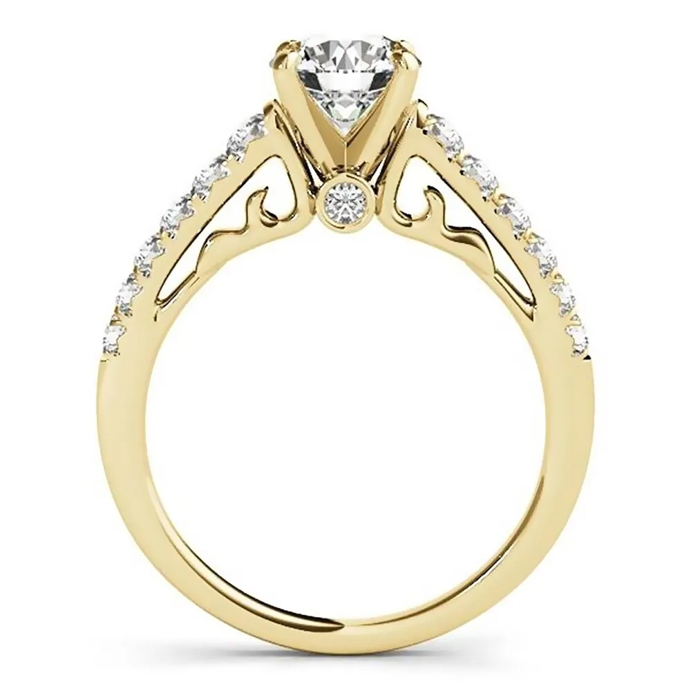 Auriya Classic 1 carat Moissanite and Diamond Engagement Ring 3/8ctw 14K Gold sold by Zulily product image thumbnail 5