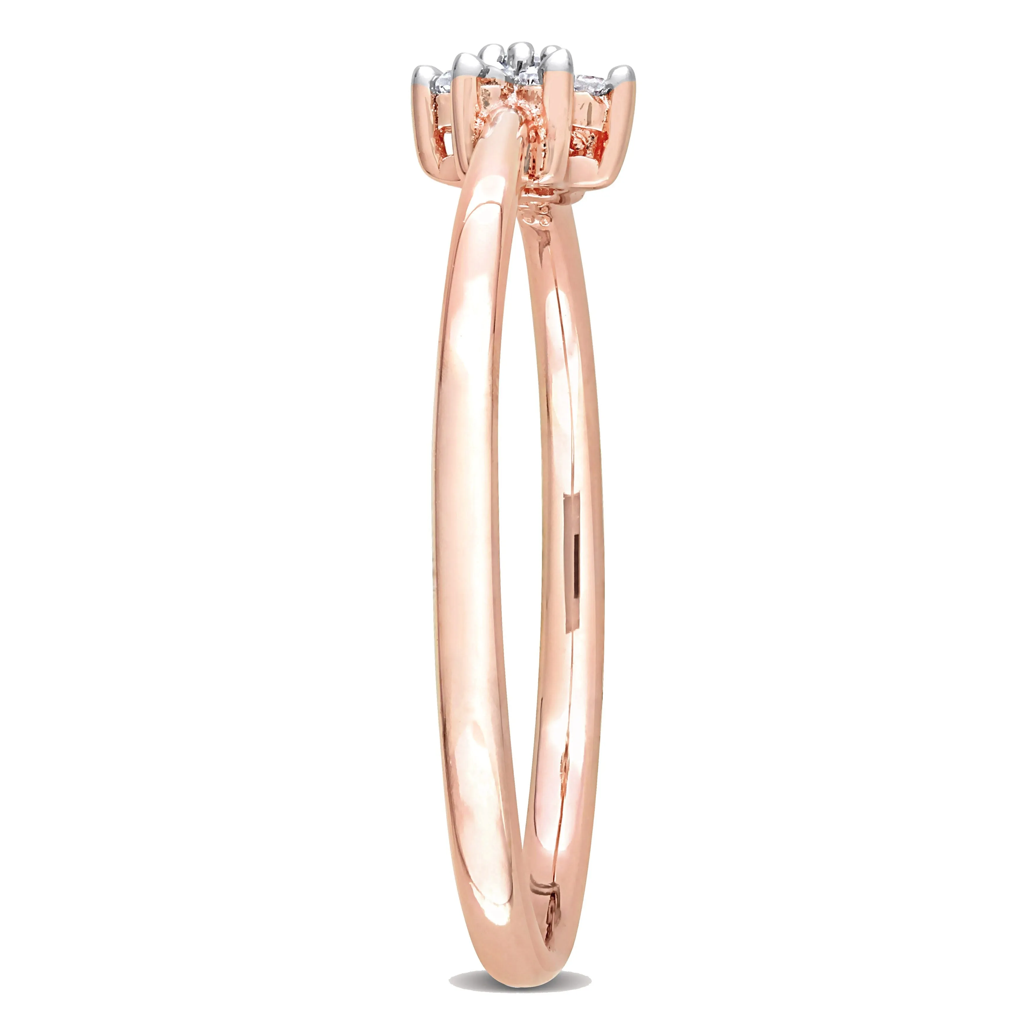 Miadora Diamond Accent Floral Promise Ring in Rose Silver sold by Zulily product image thumbnail 2