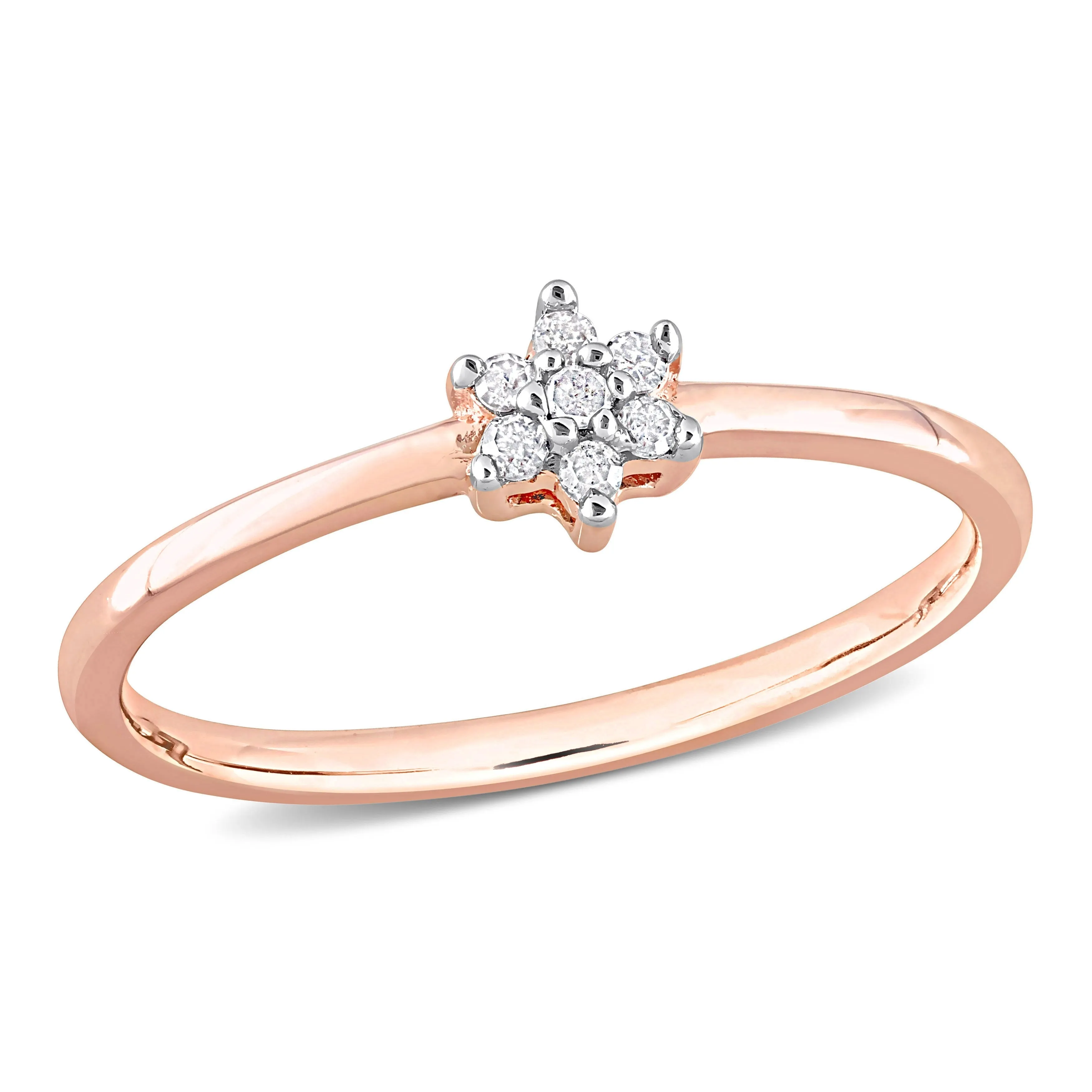 Miadora Diamond Accent Floral Promise Ring in Rose Silver sold by Zulily