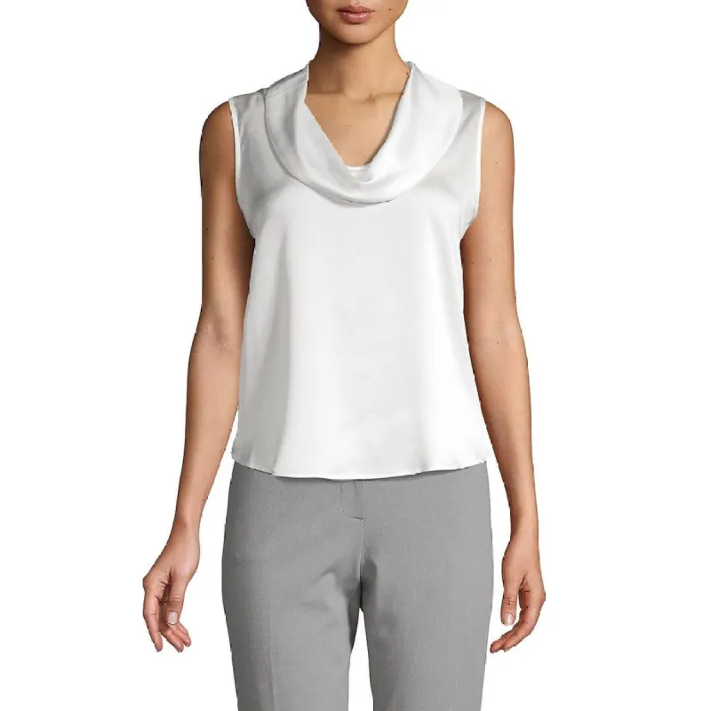 Calvin Klein Women's Cowl Neck Top White Size Medium sold by Zulily