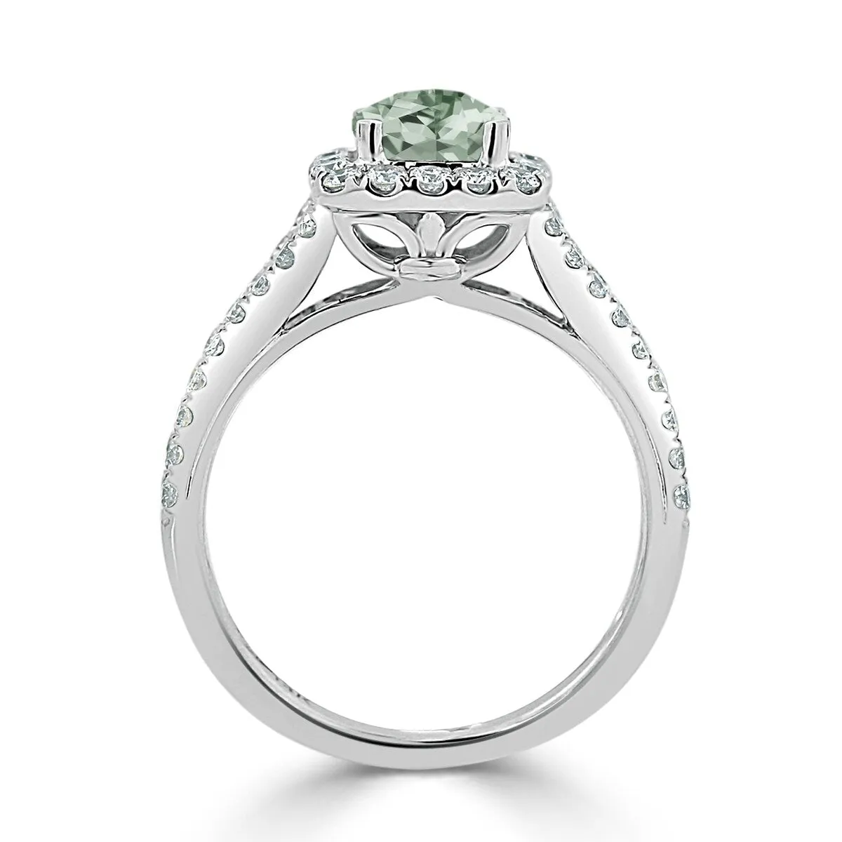 Auriya 1/2ct Cushion-cut Green Amethyst Halo Diamond Engagement Ring 5/8ctw 14k Gold sold by Zulily product image thumbnail 5