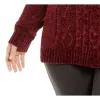 Karen Scott Women's Plus Chenille Cable-Knit Sweater Merlot Size 1X sold by Zulily