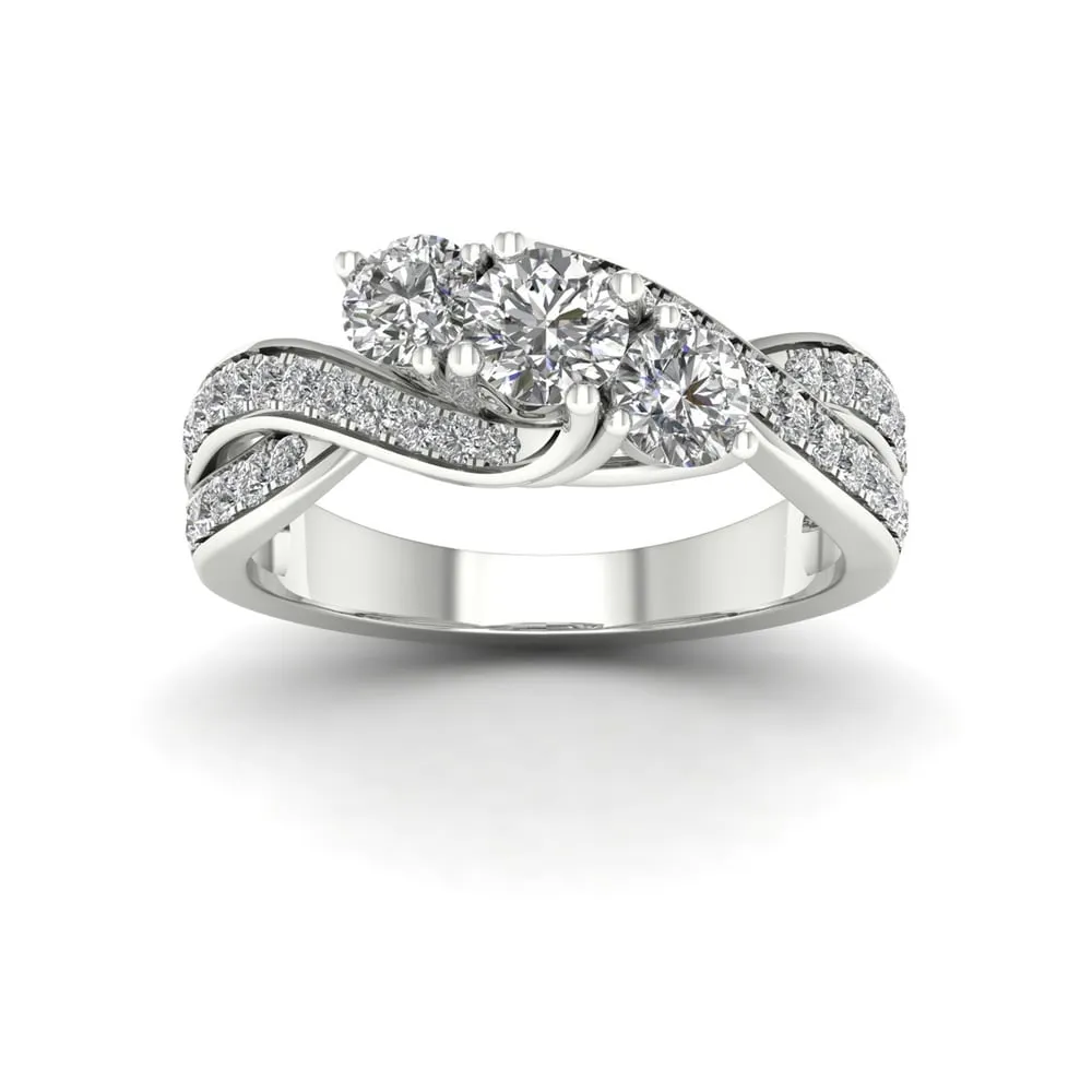 De Couer 1ct TDW Diamond Three Stone Engagement Ring - White sold by Zulily product image thumbnail 2