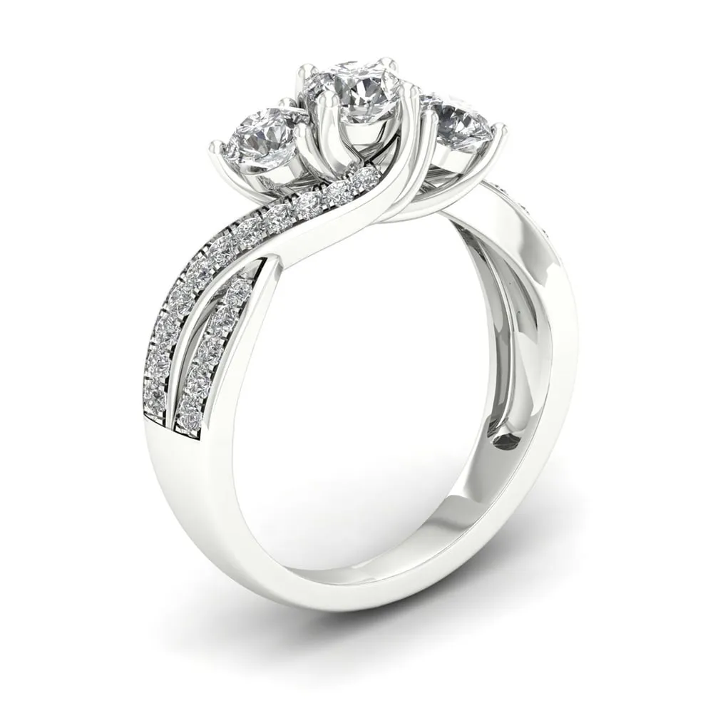 De Couer 1ct TDW Diamond Three Stone Engagement Ring - White sold by Zulily product image thumbnail 3