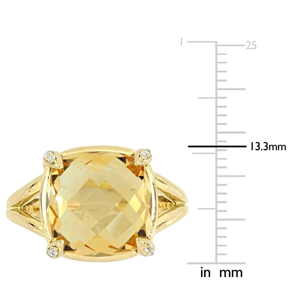 Miadora Yellow Plated Sterling Silver Citrine and White Topaz Split Shank Cocktail Ring sold by Zulily product image thumbnail 4
