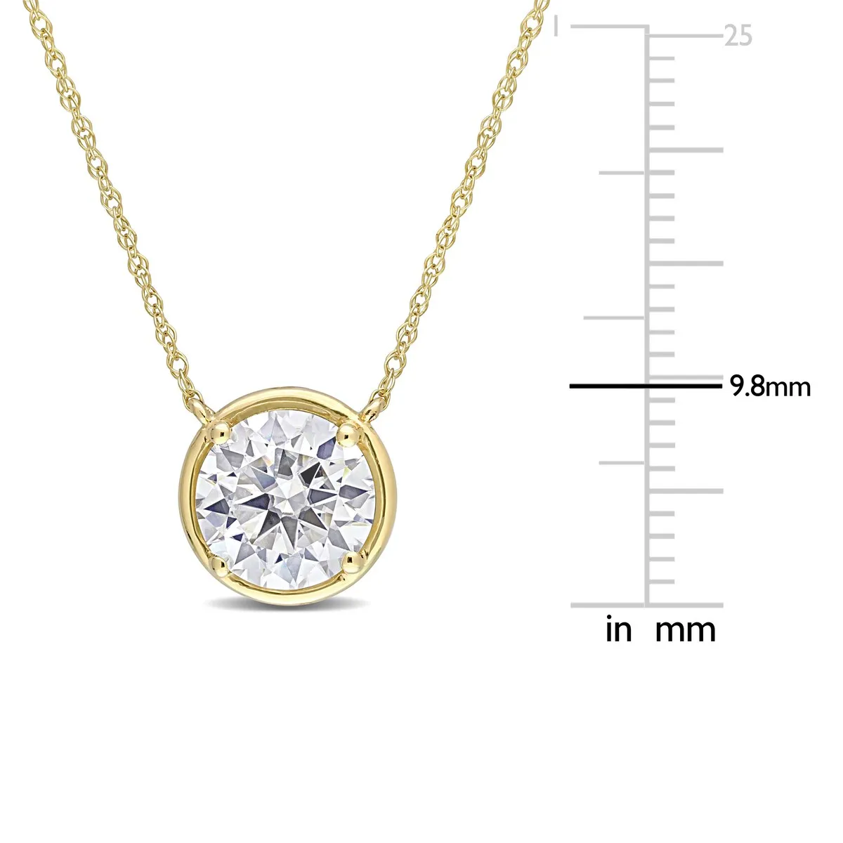 Miadora 2ct DEW Moissanite Solitaire Necklace in 10k Yellow Gold sold by Zulily product image thumbnail 3