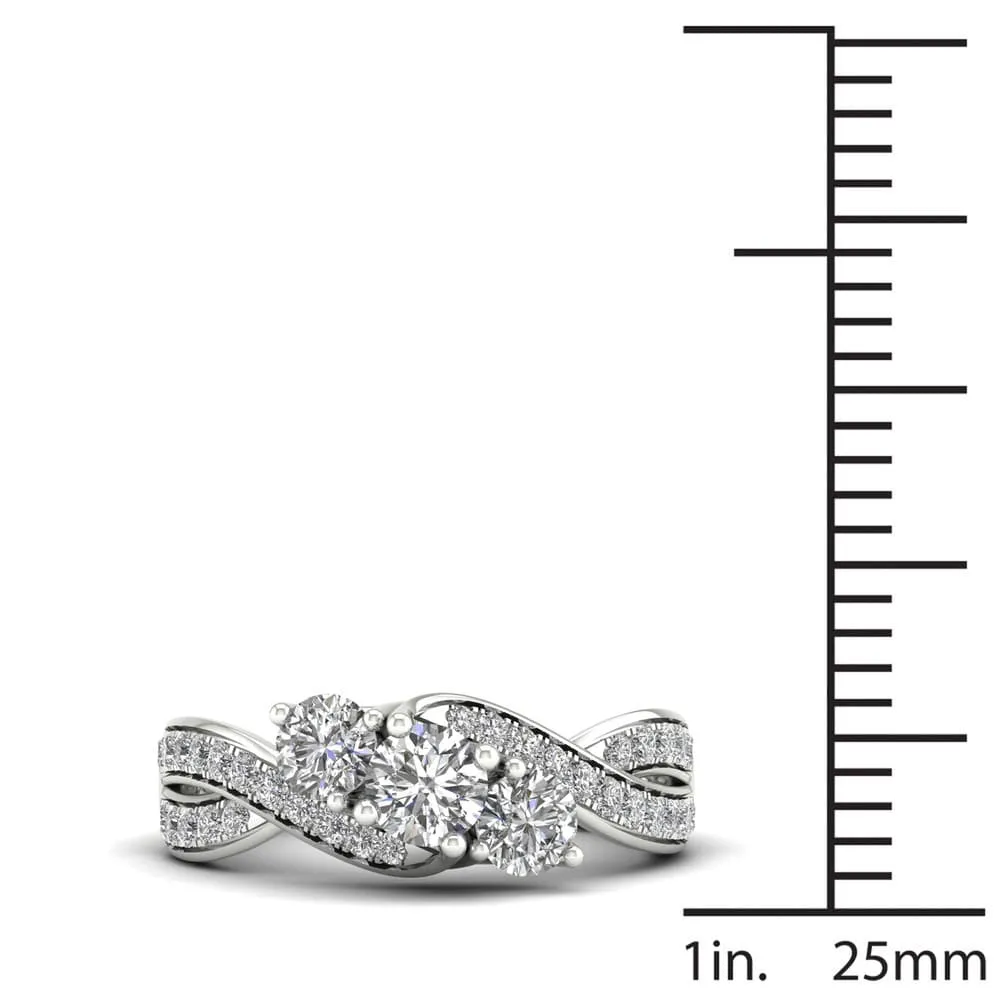 De Couer 1ct TDW Diamond Three Stone Engagement Ring - White sold by Zulily product image thumbnail 5