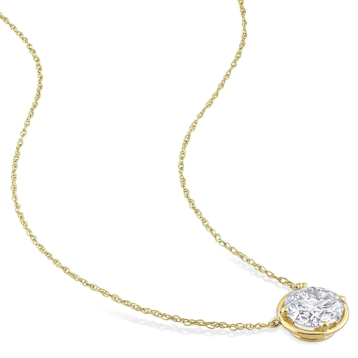 Miadora 2ct DEW Moissanite Solitaire Necklace in 10k Yellow Gold sold by Zulily product image thumbnail 2