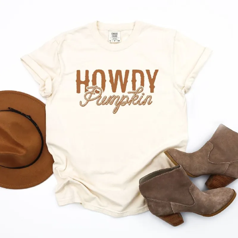 Howdy Pumpkin Rope Garment Dyed Tee sold by Zulily