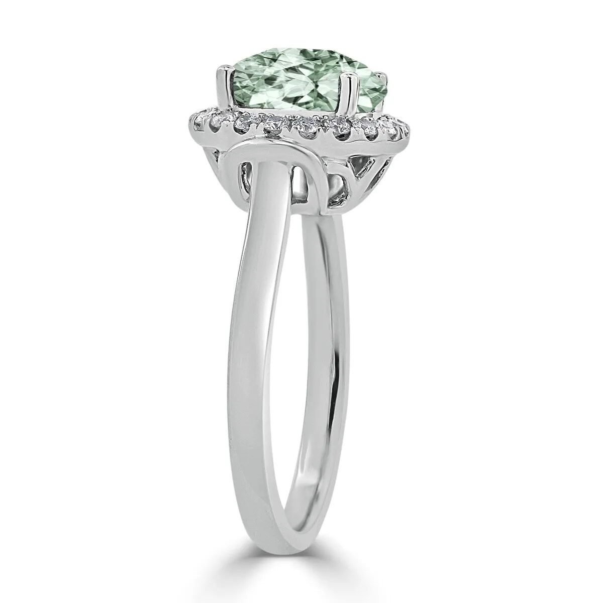 Auriya 2 1/5ct Round Green Amethyst and Halo Diamond Engagement Ring 1/4ctw 14k Gold sold by Zulily product image thumbnail 4