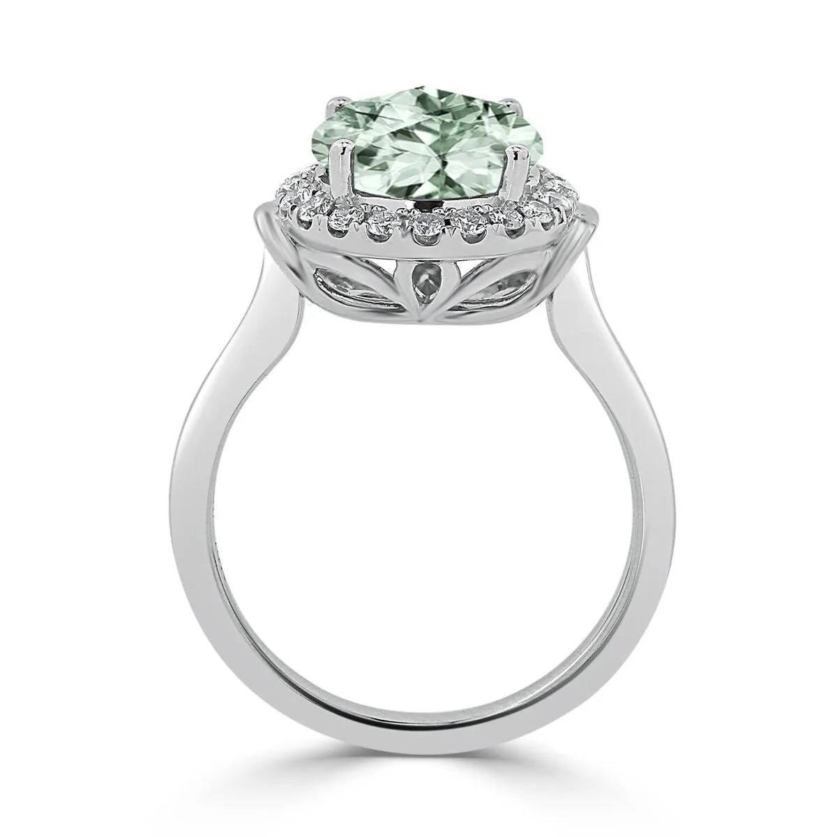 Auriya 2 1/5ct Round Green Amethyst and Halo Diamond Engagement Ring 1/4ctw 14k Gold sold by Zulily product image thumbnail 5