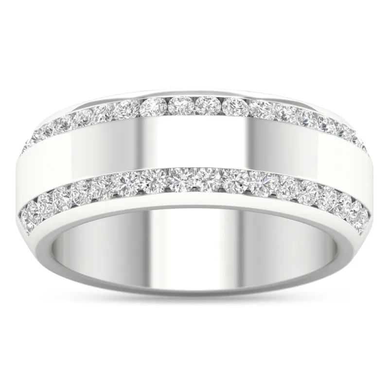 De Couer IGI Certified 14k Gold 7/8ct TDW Diamond Men's Exquisite Wedding Band - white gold - white gold sold by Zulily
