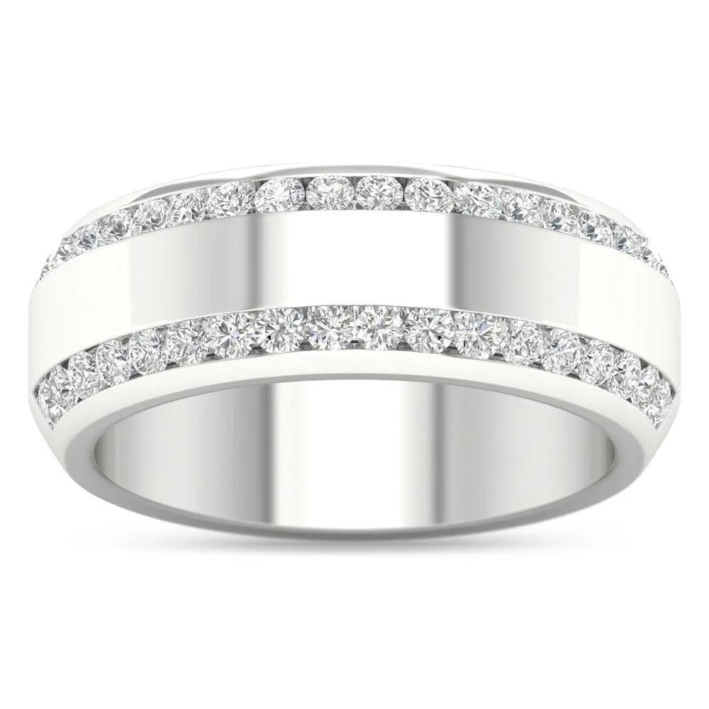 De Couer IGI Certified 14k Gold 7/8ct TDW Diamond Men's Exquisite Wedding Band - white gold - white gold sold by Zulily