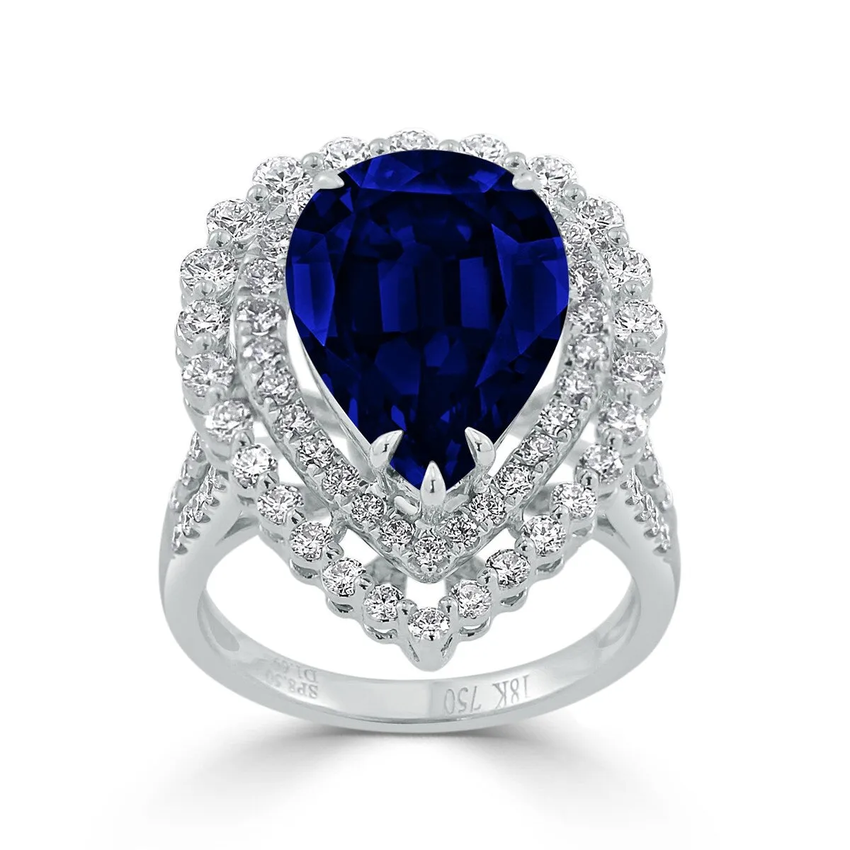 Auriya 18k Gold 8 1/2ct Pear-cut Sapphire Halo Diamond Engagement Ring 1 5/8cttw sold by Zulily product image thumbnail 3