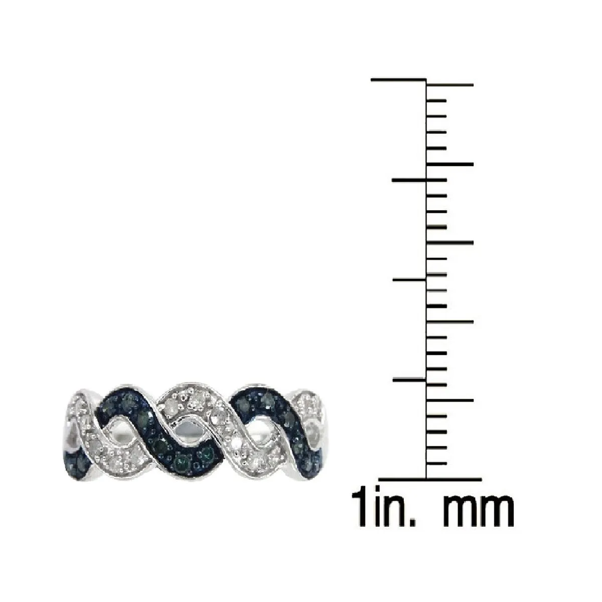 Sterling Silver with Genuine Blue and White Diamond Band Ring sold by Zulily product image thumbnail 4