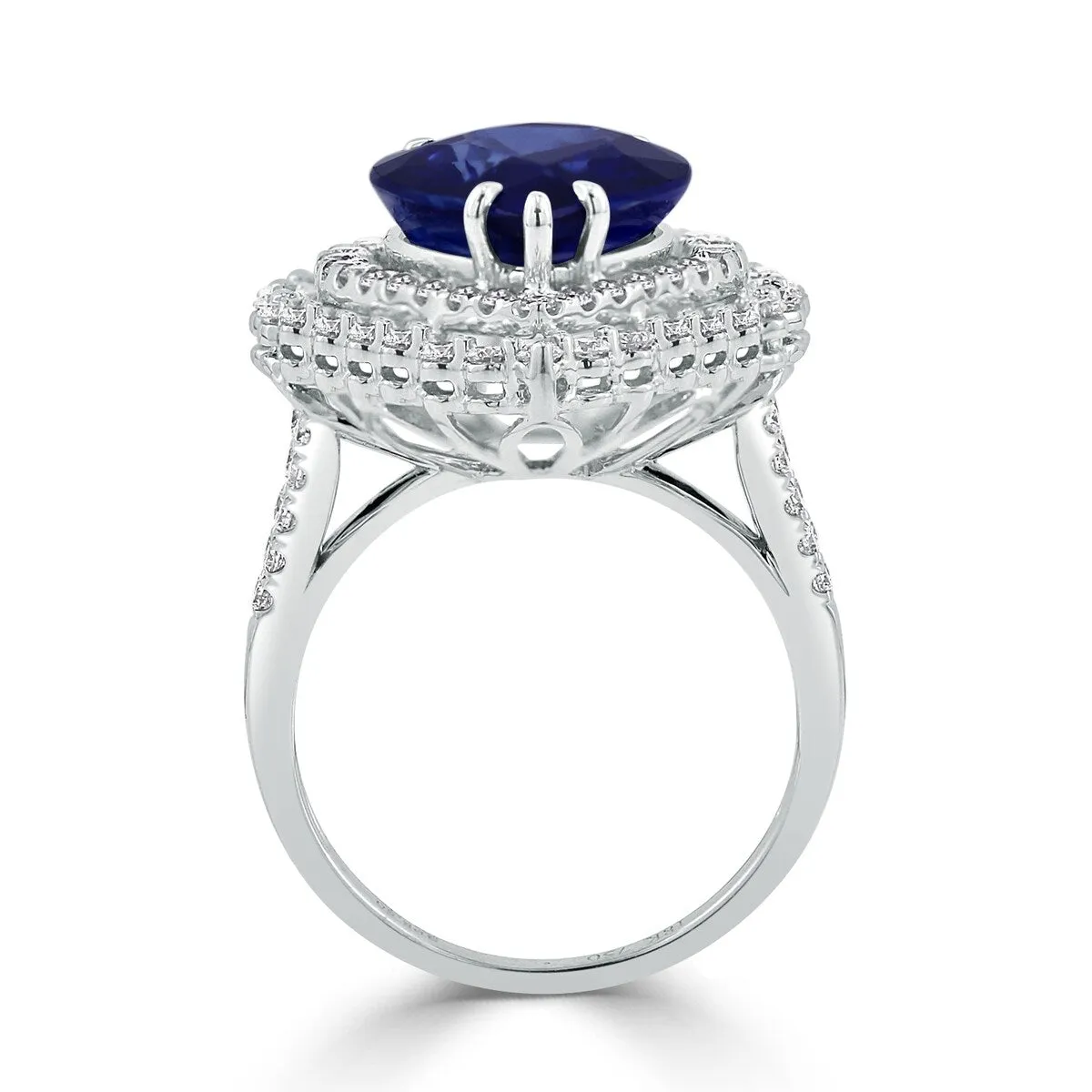 Auriya 18k Gold 8 1/2ct Pear-cut Sapphire Halo Diamond Engagement Ring 1 5/8cttw sold by Zulily product image thumbnail 5
