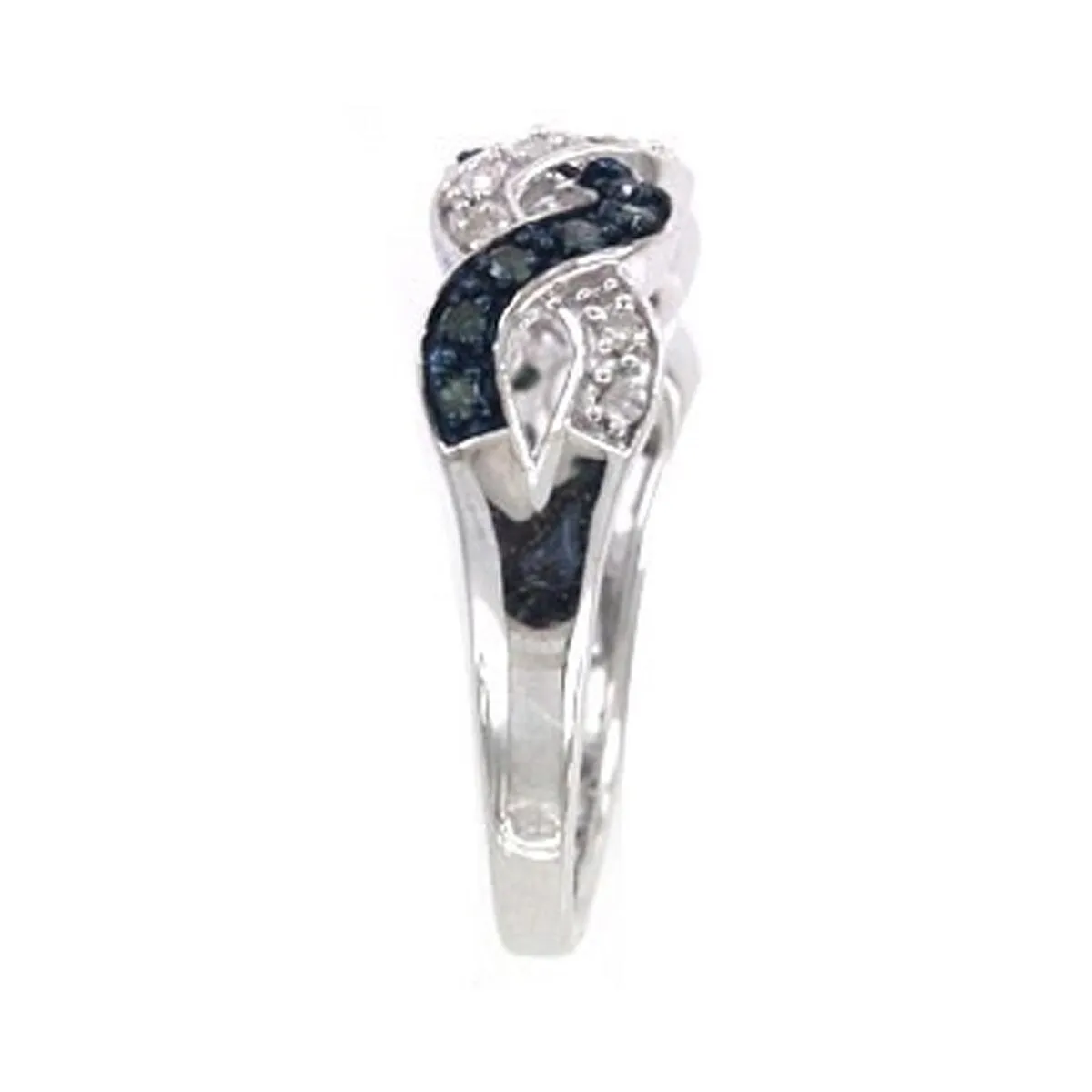 Sterling Silver with Genuine Blue and White Diamond Band Ring sold by Zulily product image thumbnail 2