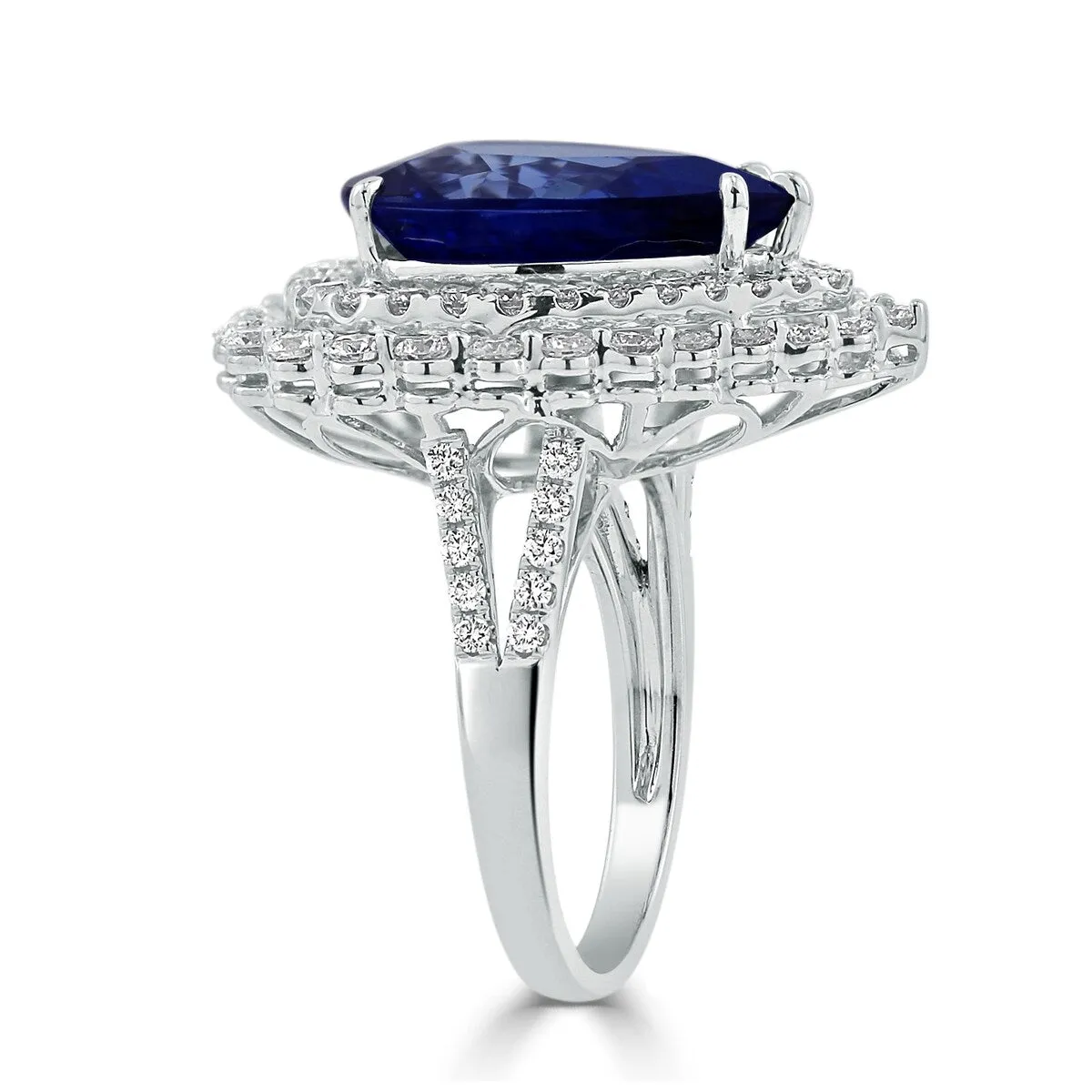 Auriya 18k Gold 8 1/2ct Pear-cut Sapphire Halo Diamond Engagement Ring 1 5/8cttw sold by Zulily product image thumbnail 4
