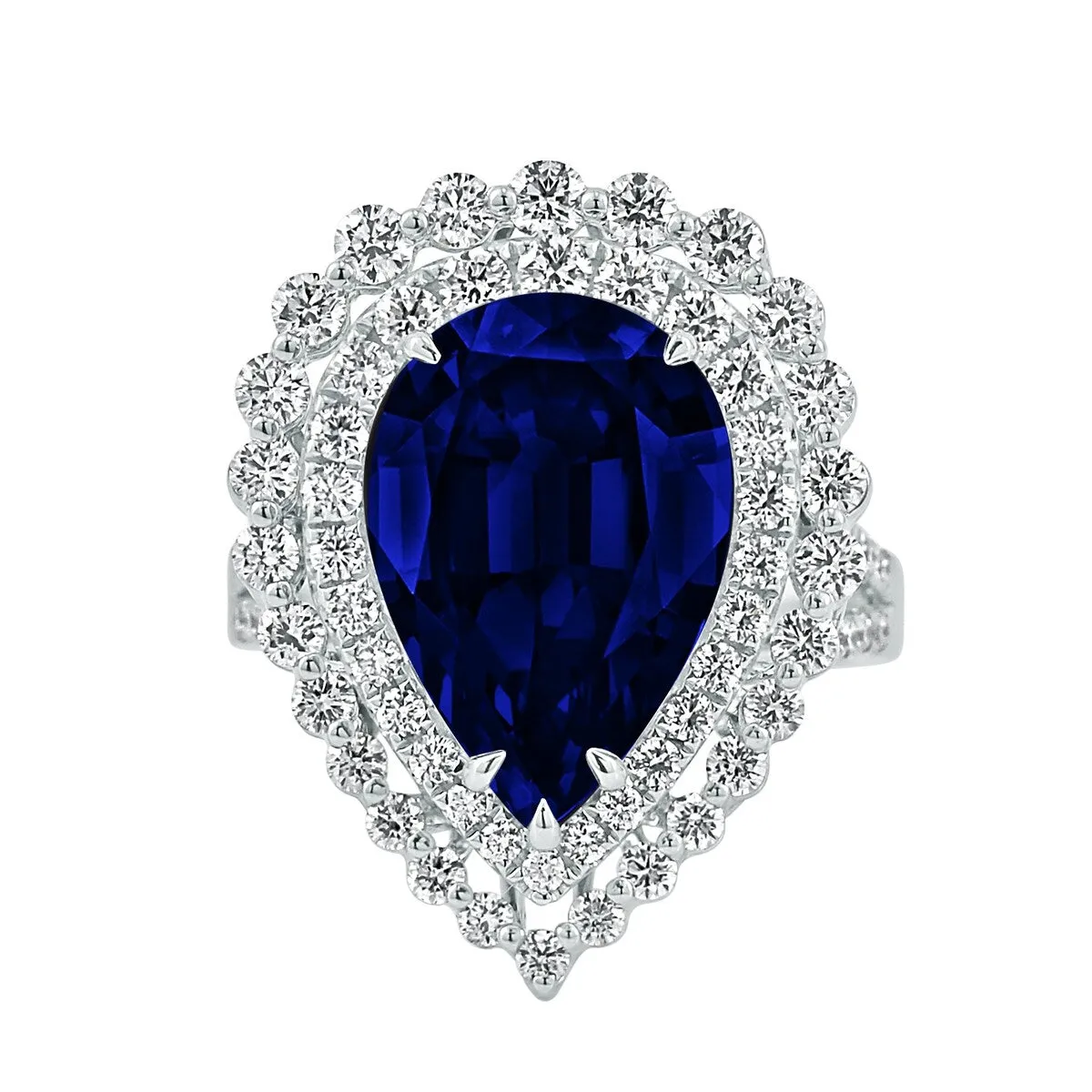 Auriya 18k Gold 8 1/2ct Pear-cut Sapphire Halo Diamond Engagement Ring 1 5/8cttw sold by Zulily product image thumbnail 2