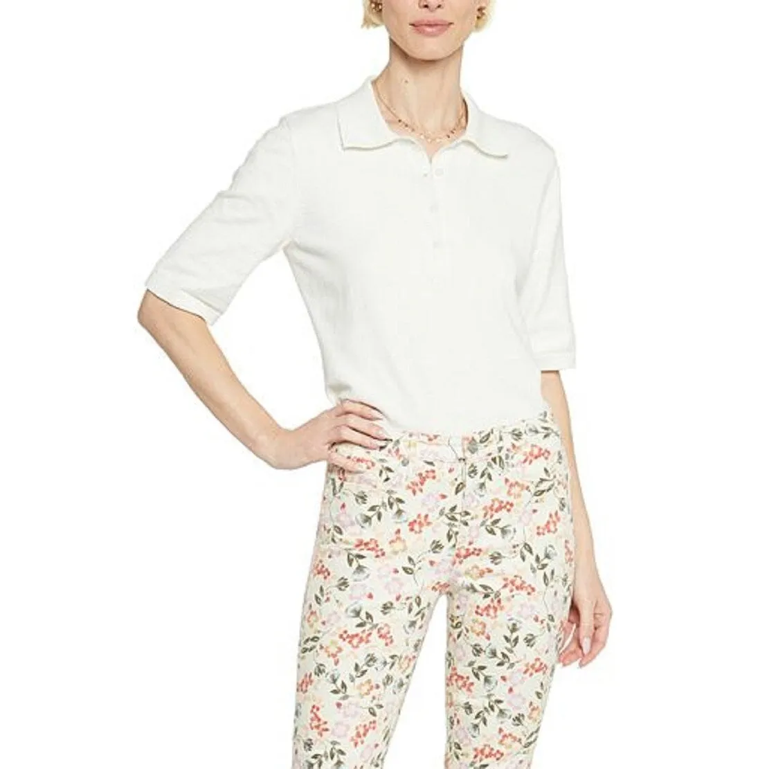 NYDJ Women's Chloe Side Slit Capri Jeans White Size 14 sold by Zulily product image thumbnail 2