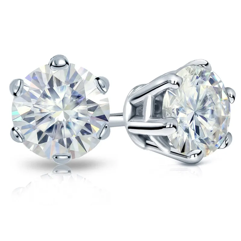 Auriya 4ctw Round Moissanite Stud Earrings 18k Gold - 8.2 mm sold by Zulily
