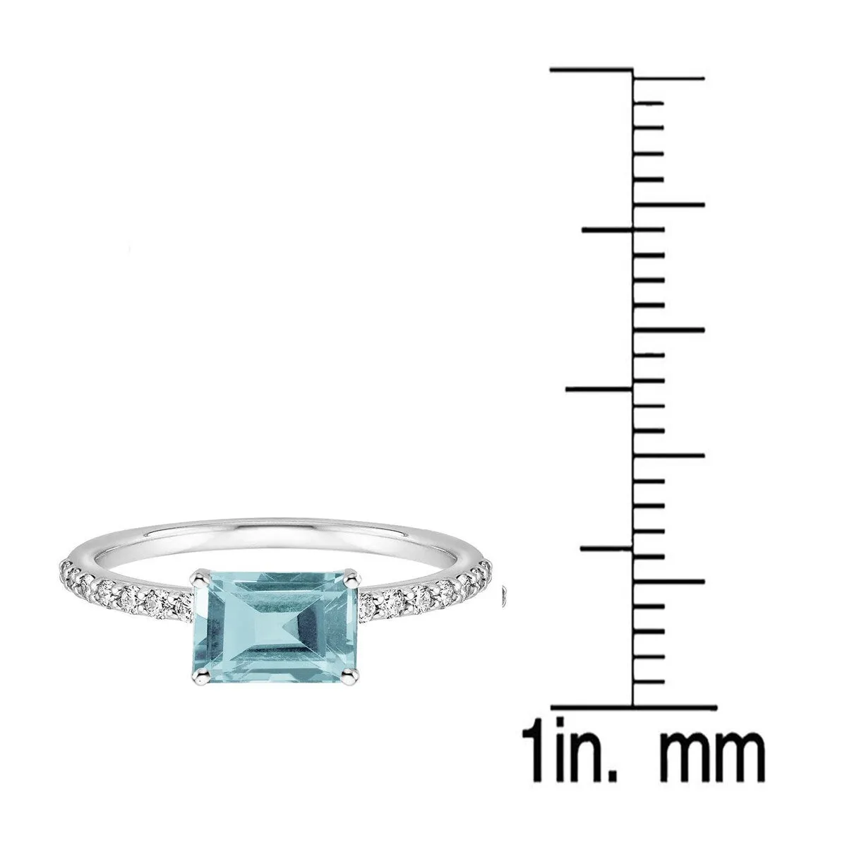 Sterling Silver with Natural Aquamarine & White Topaz Engagement Ring sold by Zulily product image thumbnail 3