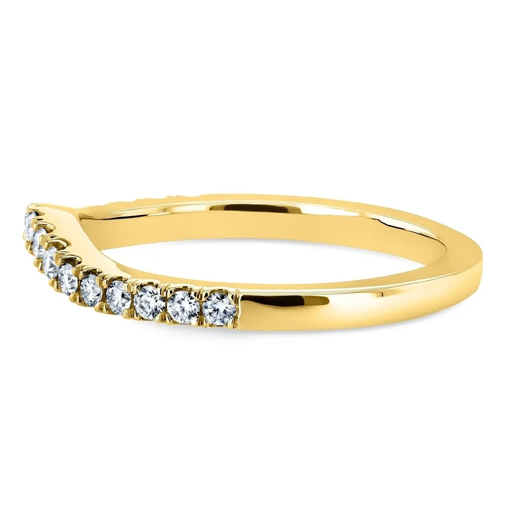 Annello by Kobelli Diamond Curved Wedding Band 1/5 CTW 14k Gold (GH, I1-I2) sold by Zulily product image thumbnail 2