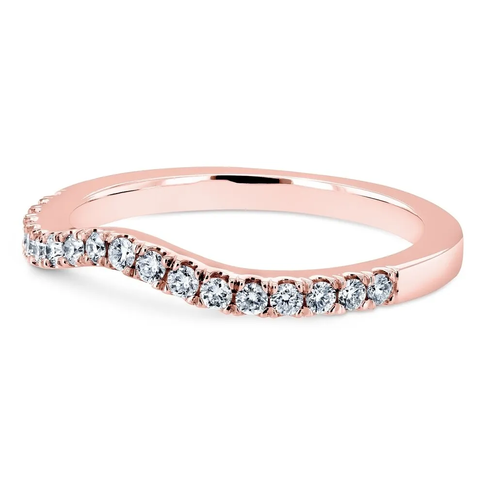 Annello by Kobelli Diamond Curved Wedding Band 1/5 CTW 14k Gold (GH, I1-I2) sold by Zulily product image thumbnail 3
