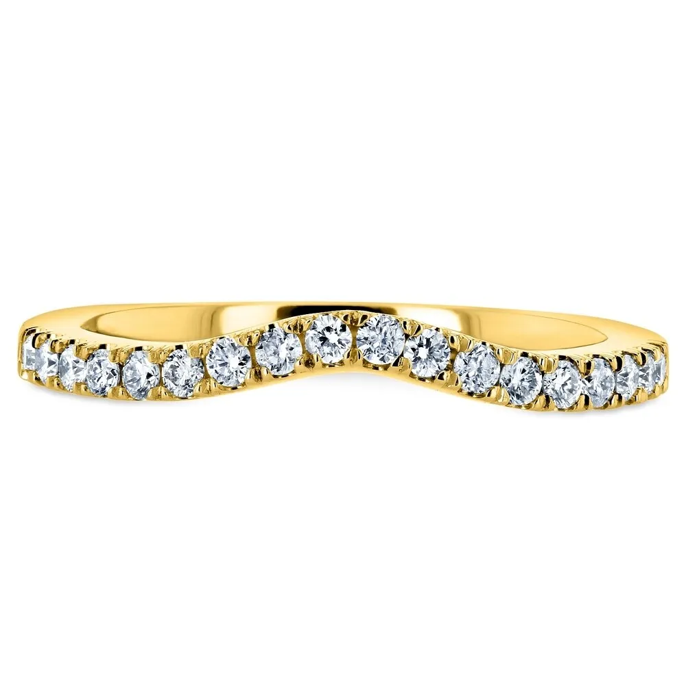 Annello by Kobelli Diamond Curved Wedding Band 1/5 CTW 14k Gold (GH, I1-I2) sold by Zulily product image thumbnail 5